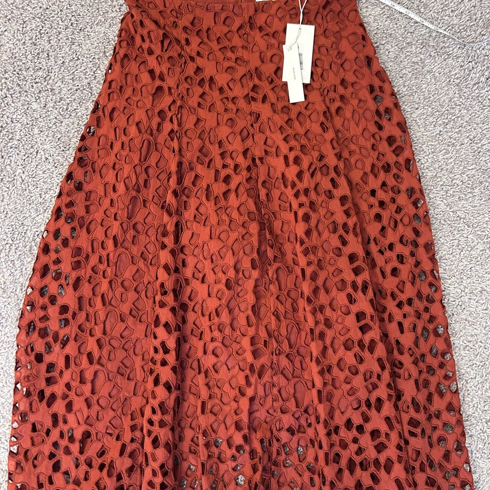 Vince Floral Cotton Eyelet Skirt